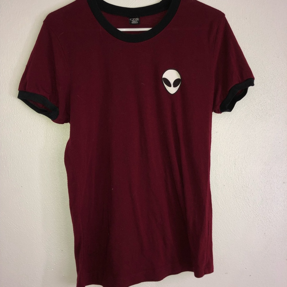 Maroon alien t-shirt